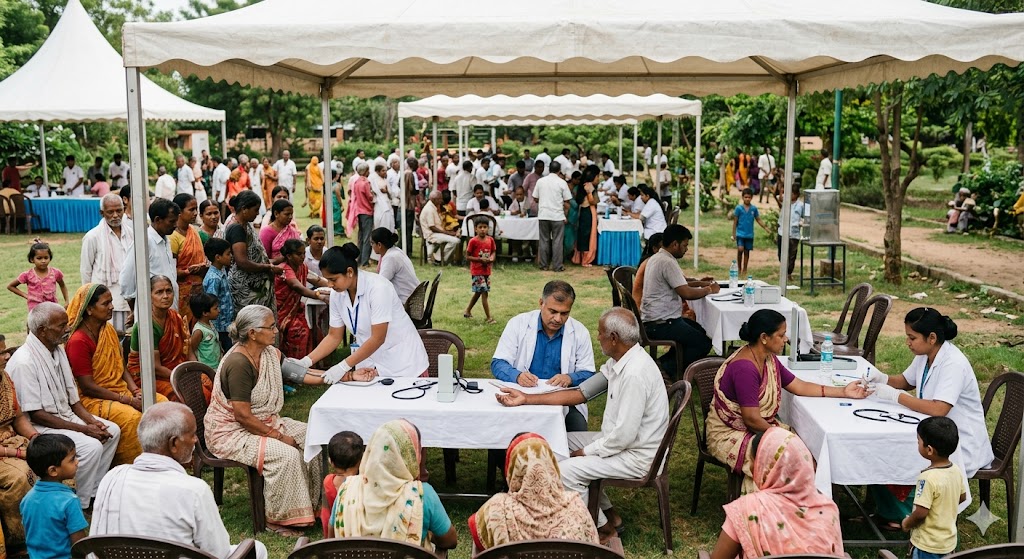 Free health check-up camp in Injilagere